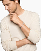 Cross Station Bracelet in Sterling Silver with Diamonds, 5mm